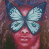 Black Woman With Butterfly On Face Diamond Paintings