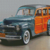 Blue Woody Car Diamond Paintings