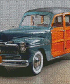 Blue Woody Car Diamond Paintings