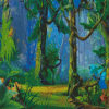 Cartoon Dense Forest Diamond Paintings