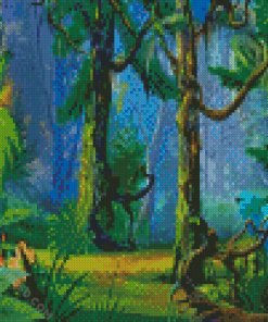 Cartoon Dense Forest Diamond Paintings