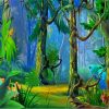 Cartoon Dense Forest Diamond Paintings