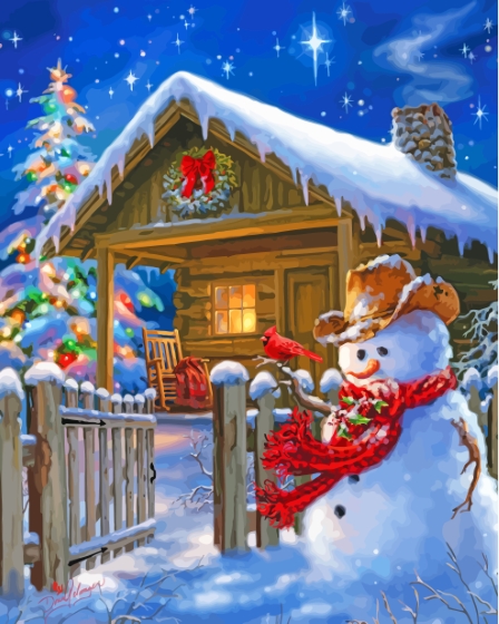 Christmas Cowboy Snowman Diamond Paintings