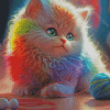 Cute Kitty And Yarn Diamond Paintings