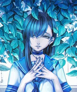 Girl In Blue Anime Diamond Paintings