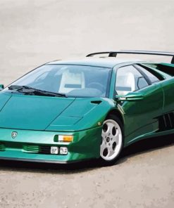 Green Lamborghini Diablo Diamond Paintings