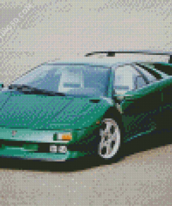 Green Lamborghini Diablo Diamond Paintings