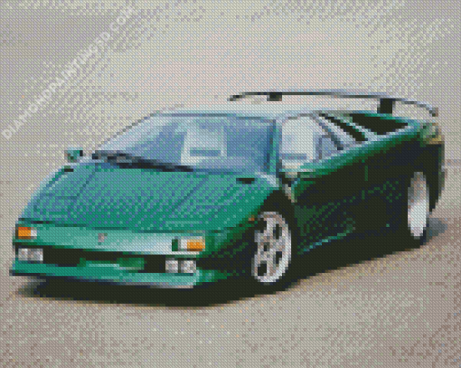 Green Lamborghini Diablo Diamond Paintings