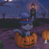 Halloween Cat Witch Diamond Paintings