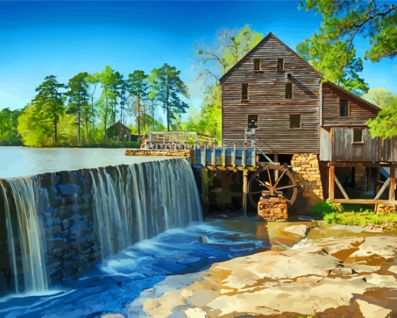 Historic Yates Mill Country Park Raleigh North Carolina Diamond Paintings