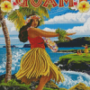 Hula Girl Illustration Diamond Paintings