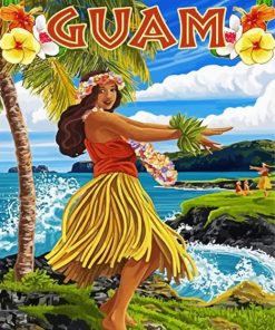 Hula Girl Illustration Diamond Paintings