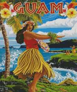 Hula Girl Illustration Diamond Paintings