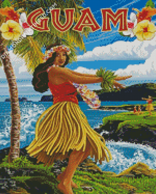 Hula Girl Illustration Diamond Paintings