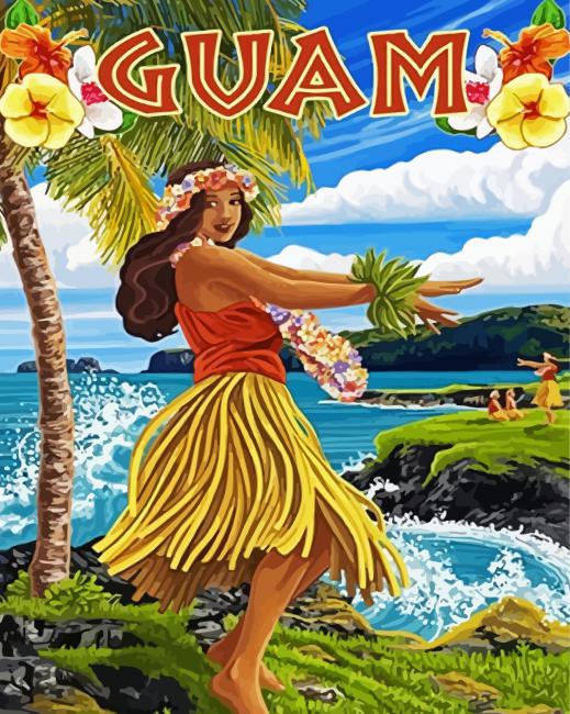 Hula Girl Illustration Diamond Paintings