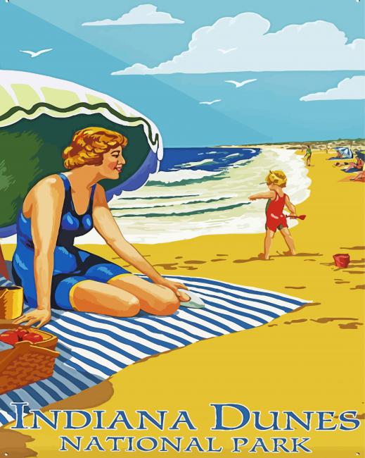 Indiana Dunes Poster Diamond Paintings