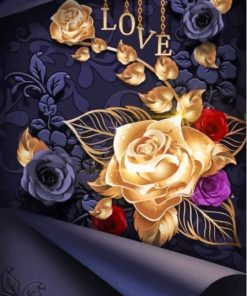 Love And Flowers Diamond Paintings