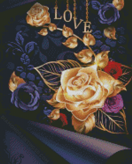 Love And Flowers Diamond Paintings