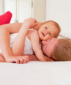 Mother Hugging Her Baby Diamond Paintings