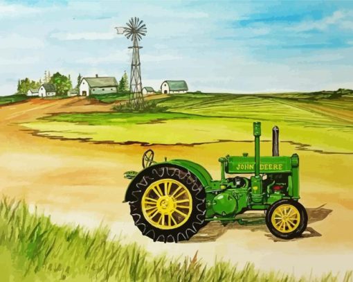 Old John Deere Tractor Diamond Paintings