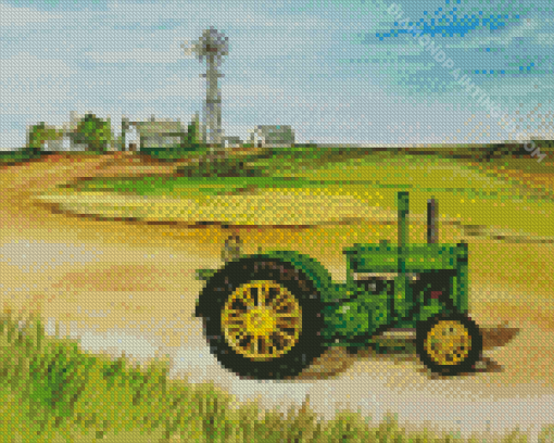 Old John Deere Tractor Diamond Paintings