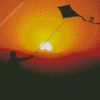 Playing Kites Silhouette Diamond Paintings