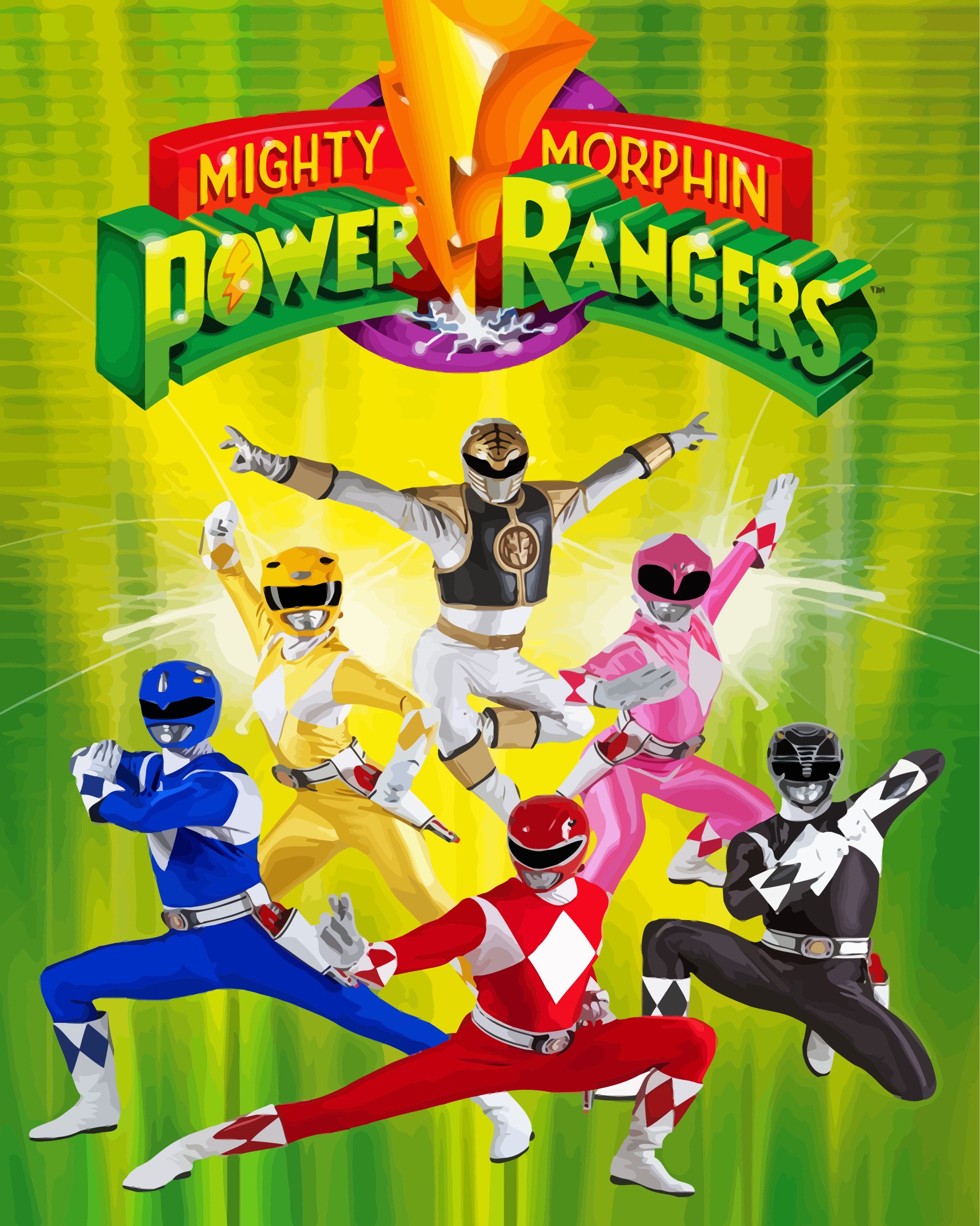 Power Rangers Mighty Morphin Poster Diamond Paintings