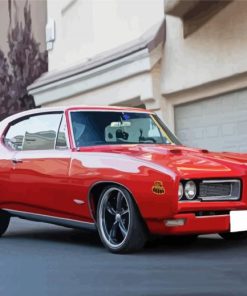 Red 1968 GTO Car Diamond Paintings