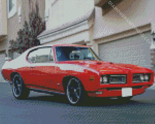 Red 1968 GTO Car Diamond Paintings