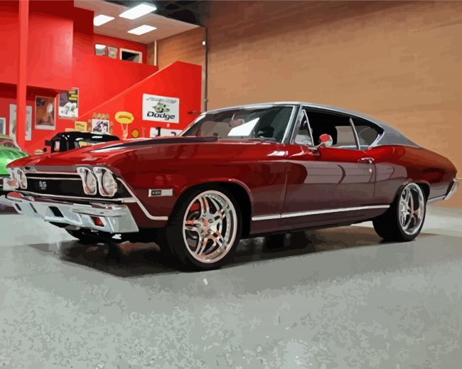 Red 68 Chevelle Diamond Paintings