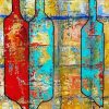 Red And Blue Abstract Bottles Diamond Paintings