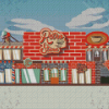 Retro Store Building Illustration Diamond Paintings