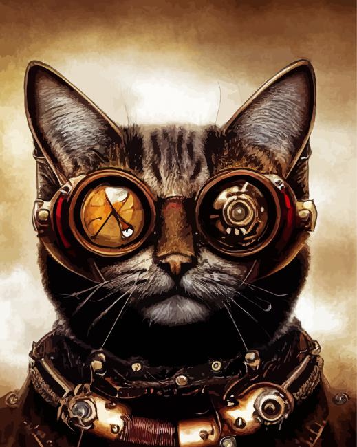 Steampunk Cat Diamond Paintings