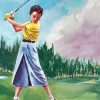 Vintage Woman Golfer Diamond Paintings