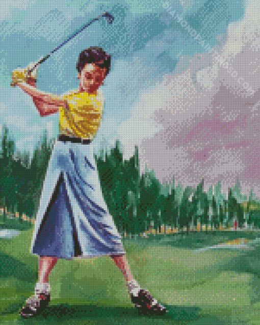 Vintage Woman Golfer Diamond Paintings