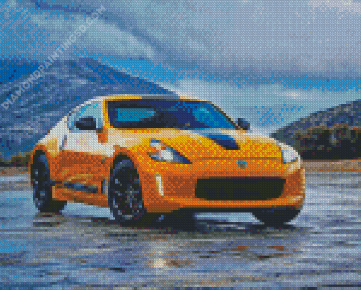 Yellow Nissan 370 Z Diamond Paintings