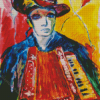 Abstract Accordion Player Diamond Paintings