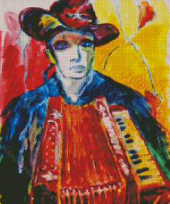 Abstract Accordion Player Diamond Paintings