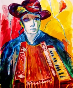 Abstract Accordion Player Diamond Paintings