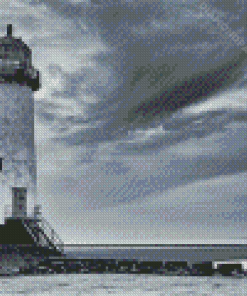 Black And White Talacre Lighthouse Diamond Paintings