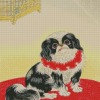 Black And White Pekingese Art Diamond Paintings