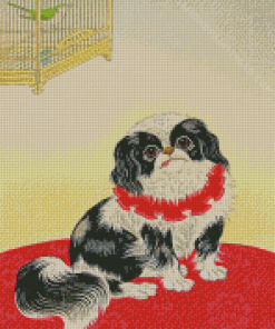 Black And White Pekingese Art Diamond Paintings