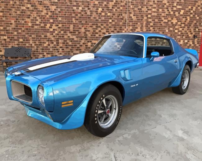 Blue Classic 1970 Firebird Diamond Paintings