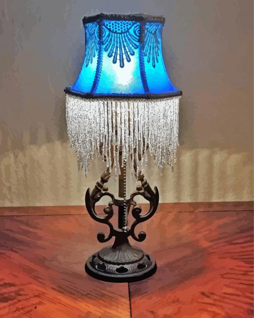 Blue Victorian Lampshade Diamond Paintings