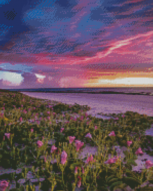 Broome Beach Flowers Diamond Paintings