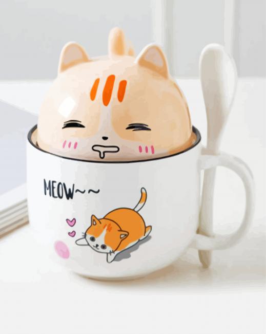 Cat Cup Diamond Paintings