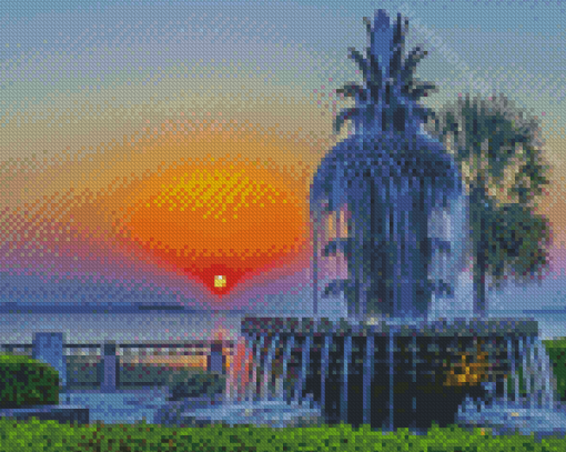 Charleston Pineapple Sunset Diamond Paintings