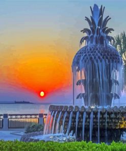 Charleston Pineapple Sunset Diamond Paintings