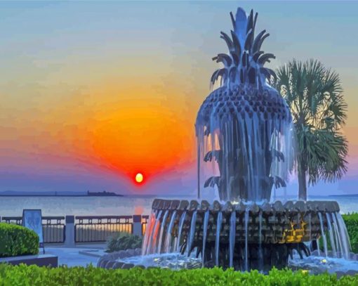 Charleston Pineapple Sunset Diamond Paintings