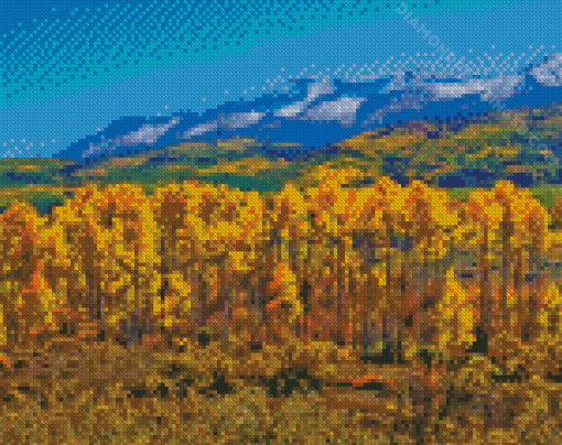 Colorado With Aspen Trees In Autumn Diamond Paintings